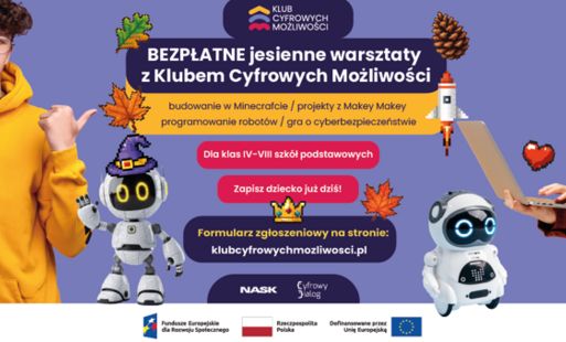 Zdjęcie do Bezpłatne jesienne warsztaty z Klubem Cyfrowych Możliwości